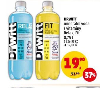 Penny Market DRWITT minerální voda s vitamíny Relax, Fit 0,75L nabídka