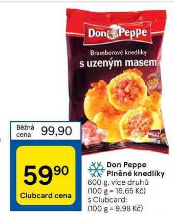 Tesco Don peppe plněné knedlíky 600 g nabídka