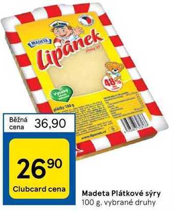 Tesco Madeta plátkové sýry 100 g nabídka