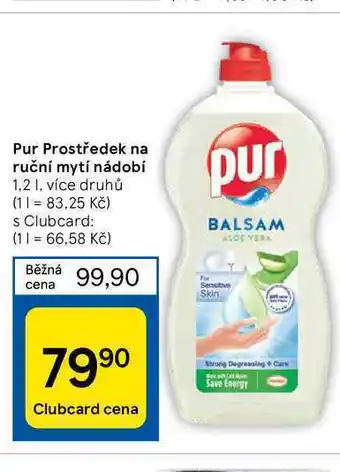 Tesco Pur prostředek na ruční mytí nádobí 1,2 l nabídka