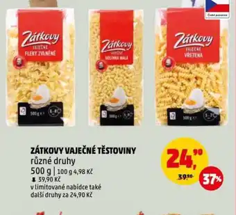 Penny Market ZÁTKOVY VAJEČNÉ TĚSTOVINY různé druhy nabídka