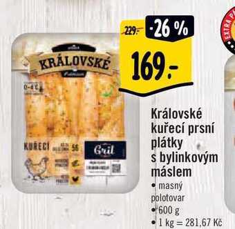 Albert Královské kuřecí prsní plátky s bylinkovým máslem 600 g nabídka