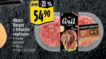 Albert Albert burger s trhaným vepřovým 260 g nabídka