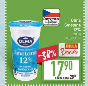 Billa Olma smetana 12% 200g nabídka