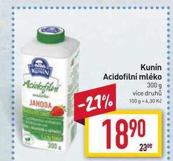 Billa Kunín acidofilní mléko 300 g nabídka