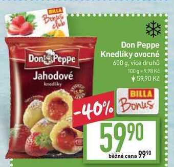 Billa Don peppe knedlíky ovocné 600 g nabídka