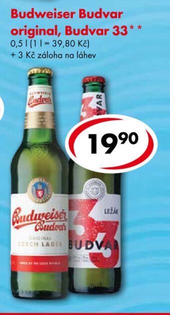 CBA Budweiser Budvar original, Budvar 33 nabídka