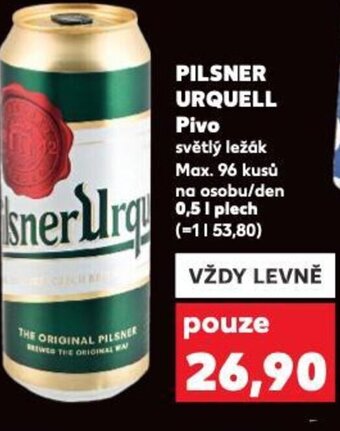 Kaufland PILSNER URQUELL Pivo nabídka