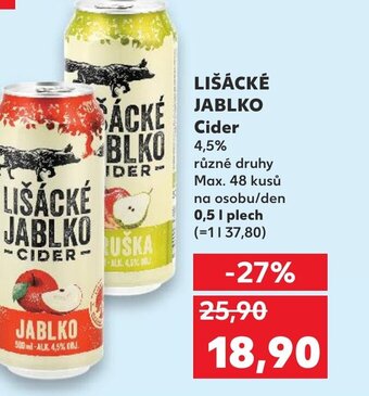 Kaufland LIŠÁCKÉ JABLKO Cider nabídka