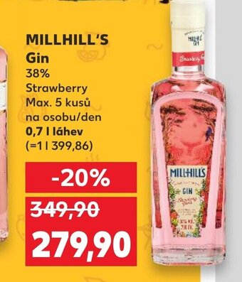 Kaufland MILLHILL'S Gin nabídka