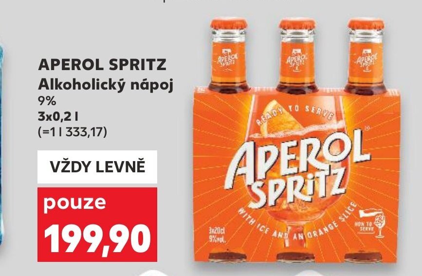 APEROL SPRITZ Alkoholický nápoj nabídka v Kaufland