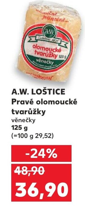Kaufland A.W.LOŠTICE Pravé olomoucké tvarůžky nabídka