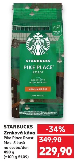 Kaufland STARBUCKS Zrnková káva nabídka