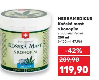 Kaufland HERBAMEDICUS Koňská mast s konopím chladivá/hřejivá nabídka
