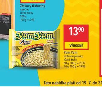 Globus Yum yum instantní nudlová polévka nabídka