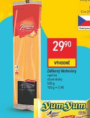 Globus Zátkovy těstoviny nabídka