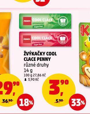 Penny Market Žvýkačky cool clace nabídka