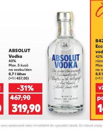 Kaufland Absolut vodka nabídka