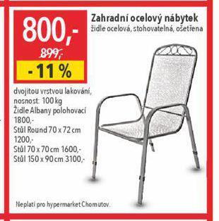 Globus Zahradní ocelový nábytek nabídka
