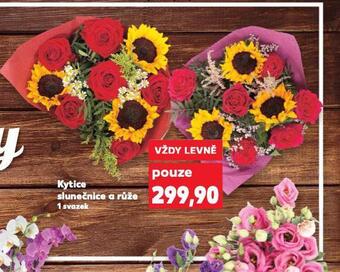 Kaufland Kytice slunečnice a růže nabídka