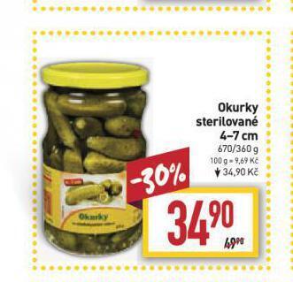 Billa Okurky sterilované nabídka