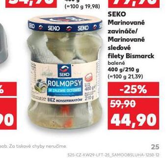Kaufland Seko marinované zavináče nabídka