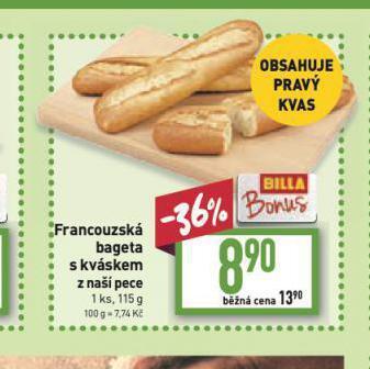 Billa Francouzská bageta nabídka