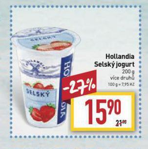 Billa Hollandia selský jogurt nabídka