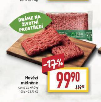 Billa Hovězí mělněné nabídka