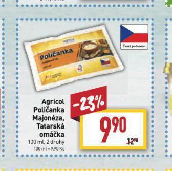 Billa Agricol poličanka majonéza nabídka