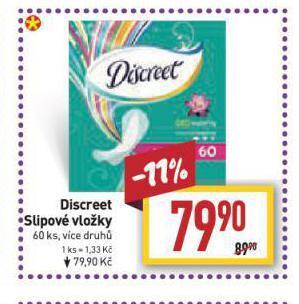 Billa Discreet dámské vložky nabídka