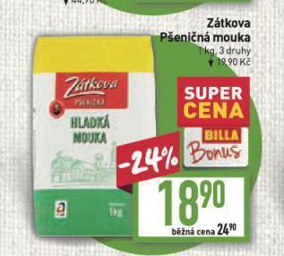 Billa Zátkova pšeničná mouka nabídka