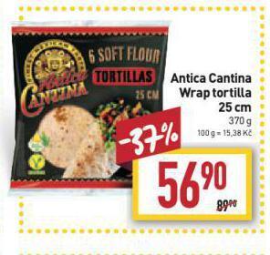 Billa Antica cantina wrap tortilla nabídka