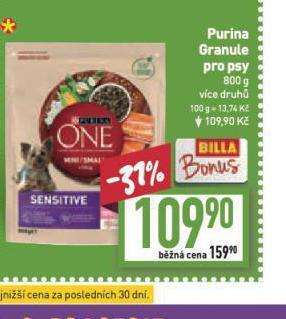 Billa Purina granule pro psy nabídka