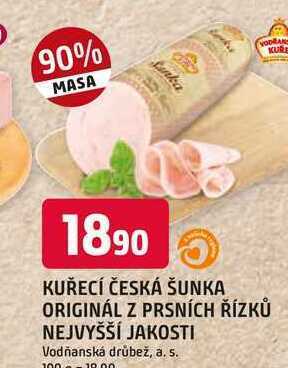 Trefa Kuřecí česká šunka originál z prsních řízků nejvyšší jakosti 100g nabídka