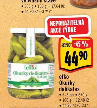 Albert Efko okurky nabídka