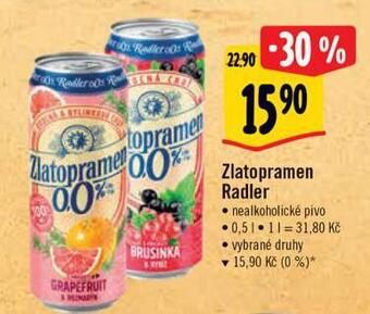 Albert Zlatopramen radler nabídka
