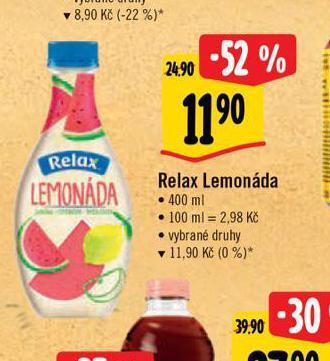 Albert Relax limonáda nabídka