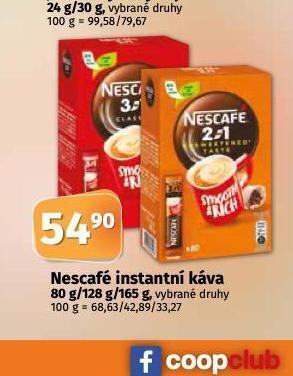 Coop Nescafé instantní káva nabídka