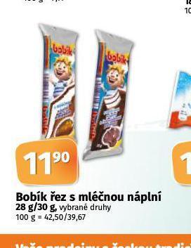 Coop Bobík řez s mléčnou náplní nabídka