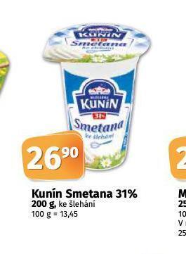 Coop Kunín smetana 31% nabídka