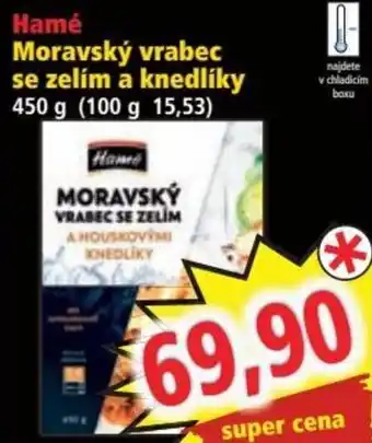 Norma Moravský vrabec se zelím a knedlíky 450 g (100 g 15,53) nabídka