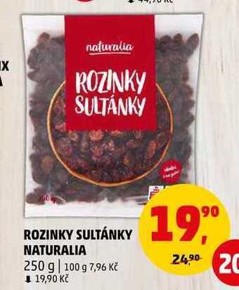 Penny Market Rozinky sultánky naturalia, 250 g nabídka