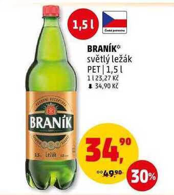 Penny Market Braník světlý ležák pet, 1,5 l nabídka
