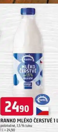 Trefa Ranko mléko čerstvé 1l polotučné, 1,5 % tuku nabídka