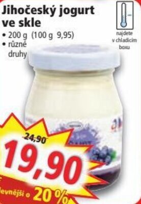 Norma Jihocesky jogurt ve skle nabídka