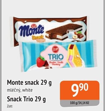 Coop hb Monte snack 29 g mléčný, white Snack Trio 29 g nabídka