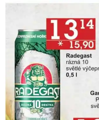 Jip Radegast rázná 10 světlé výčepní nabídka