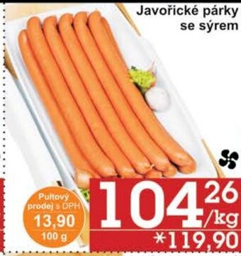 Jip Javořické párky: se sýrem: nabídka
