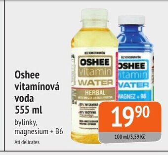 Oshee vitamínová voda 555 ml bylinky, magnesium + B6